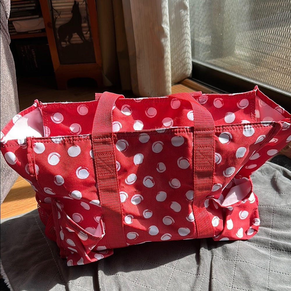 Thirty-One Red Polka Dot Tote Bag